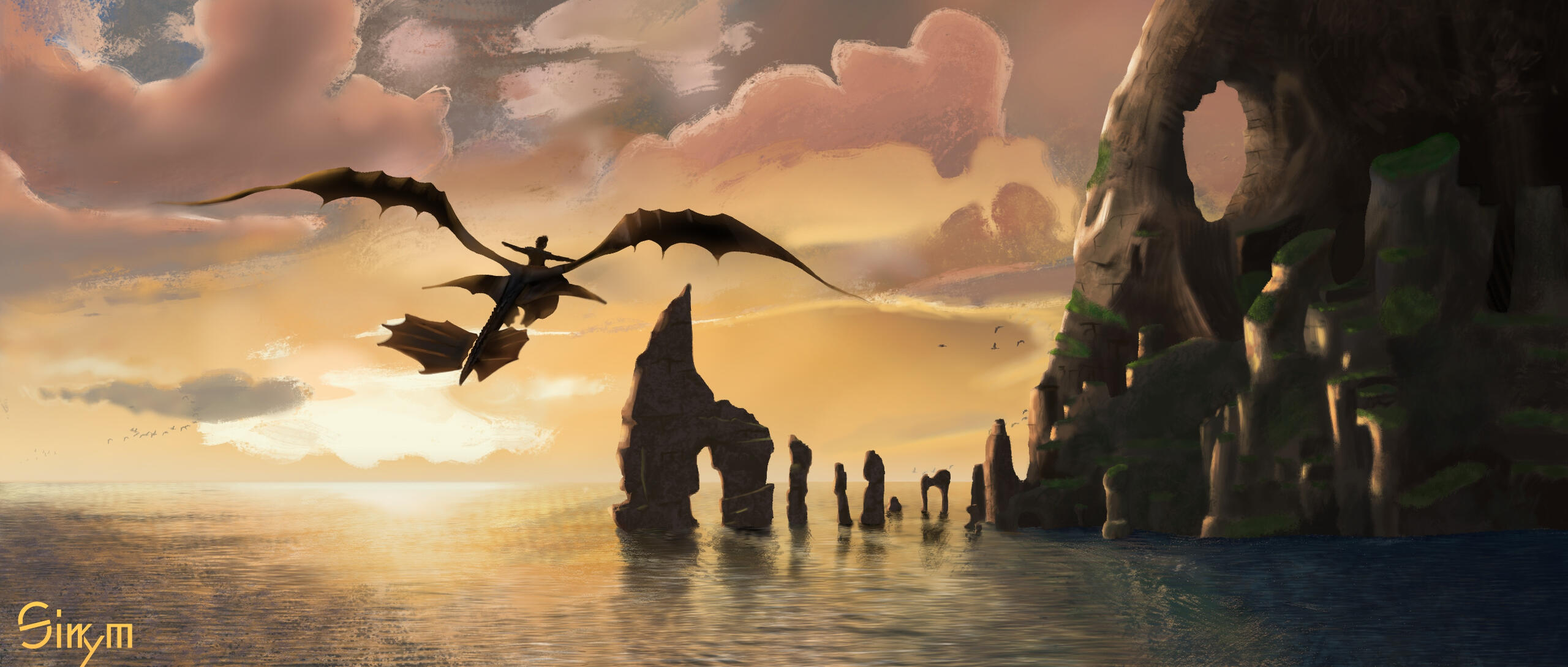 Dragons Fan Art Sunset (2020)